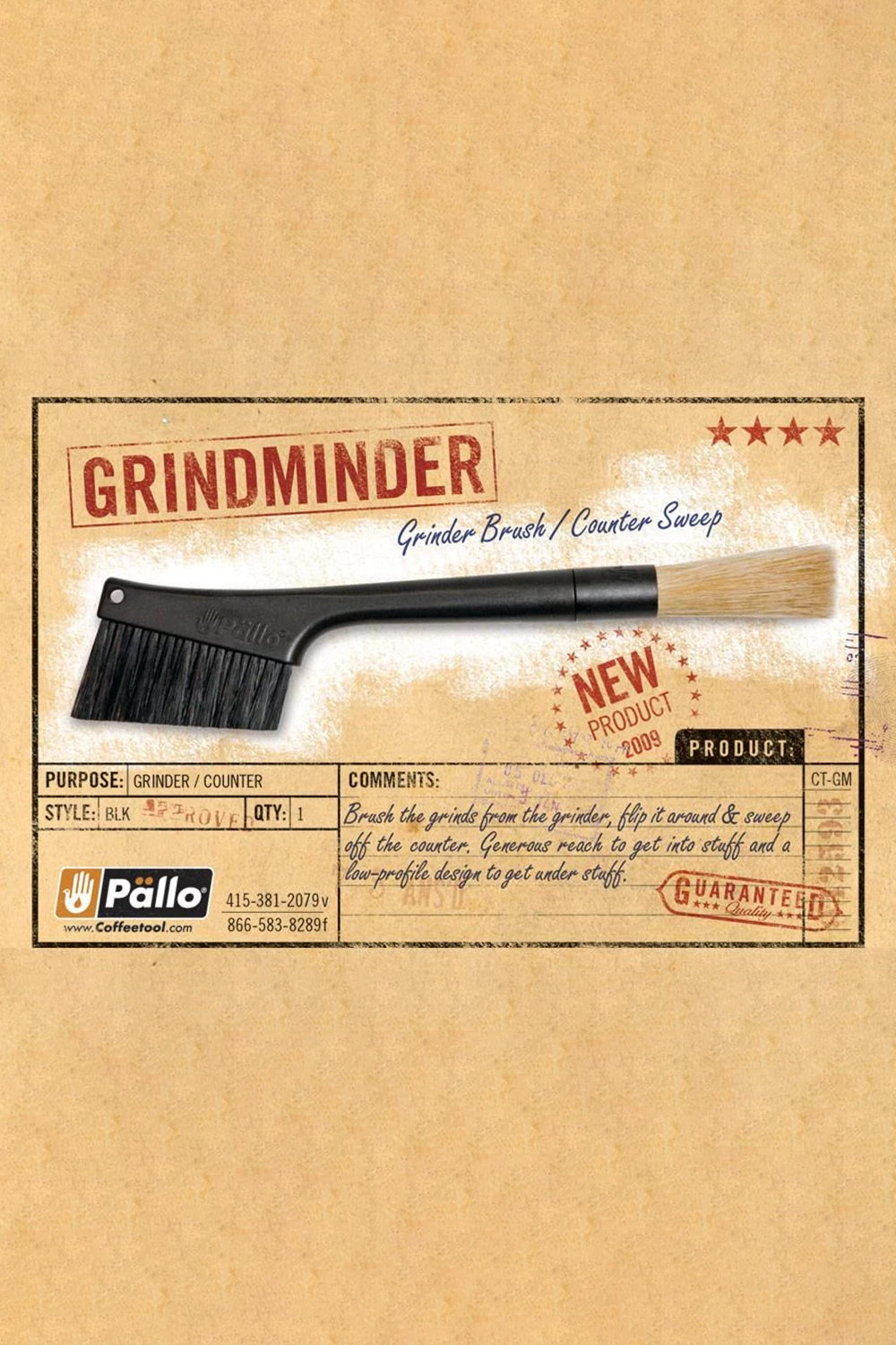 Grinderminder Coffee Brush Combination ‐ Single